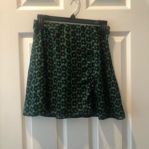 Urban Outfitters Green Floral Skirt